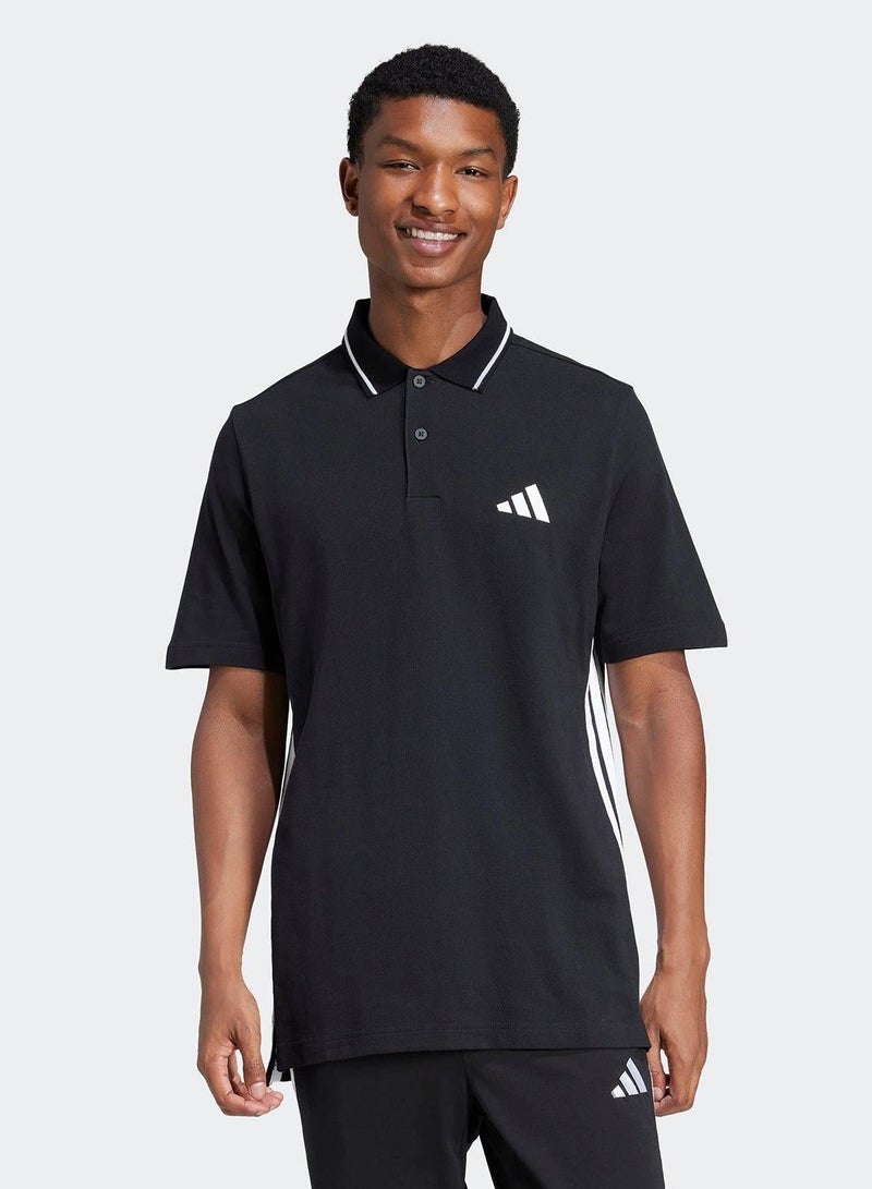 Adidas Essentials Three Stripes Pique Polo Shirt - Image 1